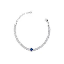 Pulseira Prata Leve Flor Violeta