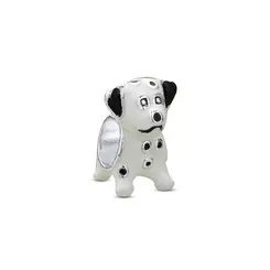Berloque Prata Art Collection Cachorro Preto E Branco Esmaltado