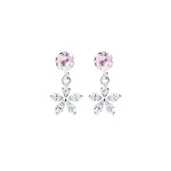 Brinco Prata Leve Petit Flor Colorida