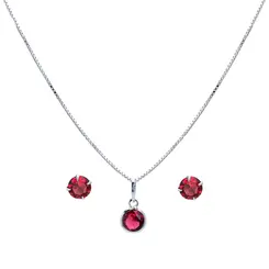 Conjunto Prata Redondo Zircônia Pequena