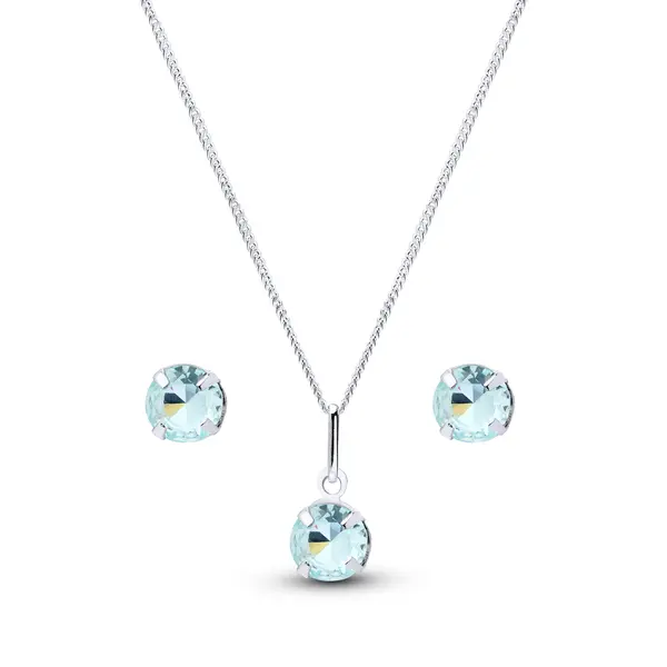 Conjunto Prata Redondo Zircônia Pequena