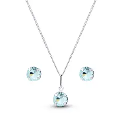 Conjunto Prata Redondo Zircônia Pequena