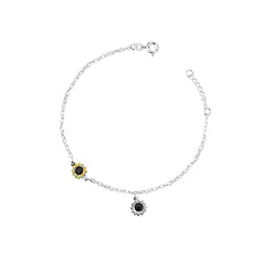 Pulseira Prata Dois Girassois