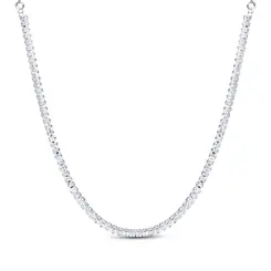 Choker Prata Leve Rivieira Pedras Brancas