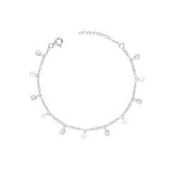 Pulseira Prata Bolinhas Lisas e com Zircônias