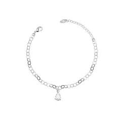 Pulseira Prata Leve Gota em Zircônia