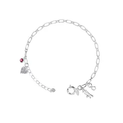 Pulseira Prata Leve Amor Coração Infinito e Zircônia