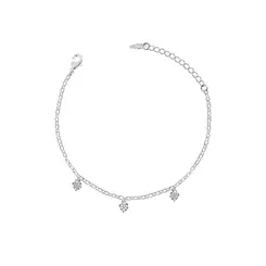 Pulseira Prata Leve Mini Corações em Zircônia