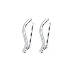 Brinco Prata Ear Cuff Ondulado