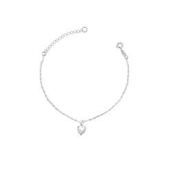 Pulseira Prata Coração Liso