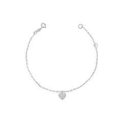 Pulseira Prata Coração com Zircônias