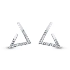 Brinco Prata Triangulo com Zircônias