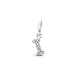 Berloque Prata Art Colection Osso com Zircônias