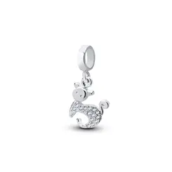 Berloque Prata Art Colection Gato com Zircônias