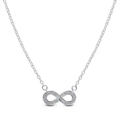 Gargantilha Prata Leve Infinito com Zircônias