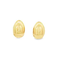 Brinco Folheado a Ouro 18k Meia Argola com Esfera Lisa