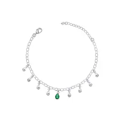 Pulseira Prata Leve Sun Gota Verde