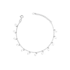 Pulseira Prata Corações Lisos