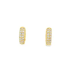 Brinco Folheado a Ouro 18k Argola Click Cravejada