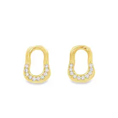 Brinco Folheado a Ouro 18k Orgânico com Zircônias
