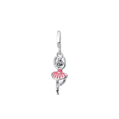 Berloque Prata Art Colection Bailarina Rosa