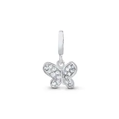 Berloque Prata Art Colection Borboleta com Zircônias