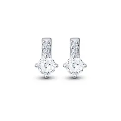 Brinco Prata Ponto Luz com Zircônias