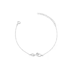 Pulseira Prata Infinito com Coração