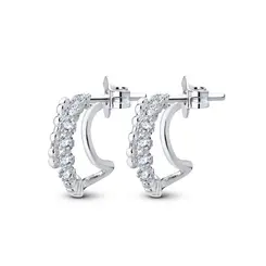 Brinco Prata Leve Argola 3 Aros com Zircônias