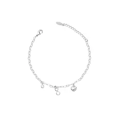 Pulseira Prata Leve Malha Coração