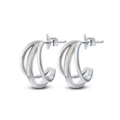 Brinco Prata Rodinada Meia Argola com Zircônia Furta Cor Grande