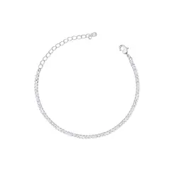 Pulseira Prata Leve Riviera Zircônias Retangulares PP
