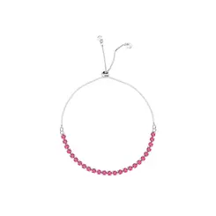 Pulseira Prata Leve Riviera Zircônias Médias Rosas