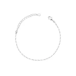 Pulseira Prata Leve Riviera Zircônias Finas Brancas