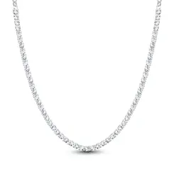 Choker Prata Leve Metade em Riviera Quadradas Grande