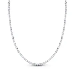 Choker Prata Leve Metade em Riviera Quadradas PP
