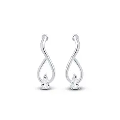Brinco Prata Gota em Zircônia