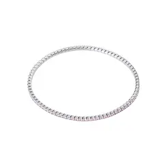 Bracelete Prata Rodinada Riviera Redonda PP Rosa Claro