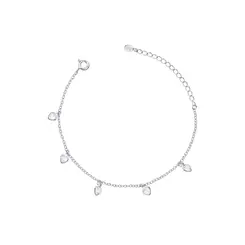 Pulseira Prata Leve Dupla Borboleta e Flor com Zircônias