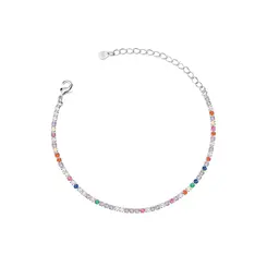 Pulseira Prata Leve Riviera Quadrada PP Coloridas