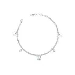 Pulseira Prata Leve Borboleta com Zircônia
