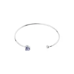 Bracelete Prata Leve Ponto Luz Lilás