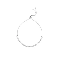 Pulseira Prata Leve Riviera Zircônia Quadrada PP