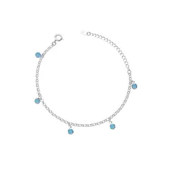 Pulseira Prata Leve Zircônias Azuis