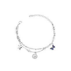 Pulseira Prata Leve Corações em Zircônias