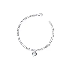 Pulseira Prata Leve Coração de Zircônia Grande
