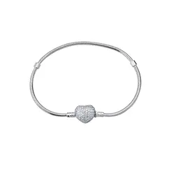 Pulseira Prata Art Collection Coração Com Zircônias