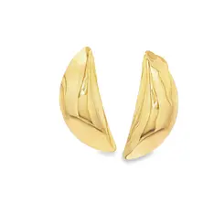Brinco Folheado a Ouro 18k Meia Lua Liso