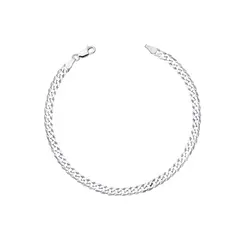 Pulseira Masculina Prata Grumet Redonda 20Cm 4,3mm