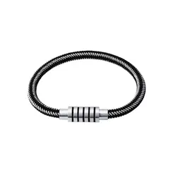 Pulseira Masculina Aço Trançado Fecho Magnético